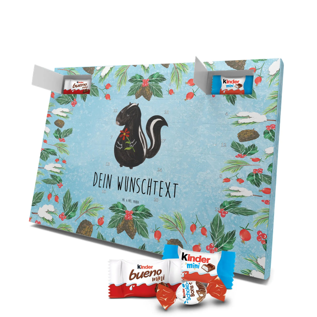 Adventskalender mit Namen Stinktier Blume Personalisierter Adventskalender, Adventskalender mit Namen, Stinktier, Skunk, Dreams, Stinker, Träume, Stinki, Wildtier, Verträumt, Tagträumer, Raubtier