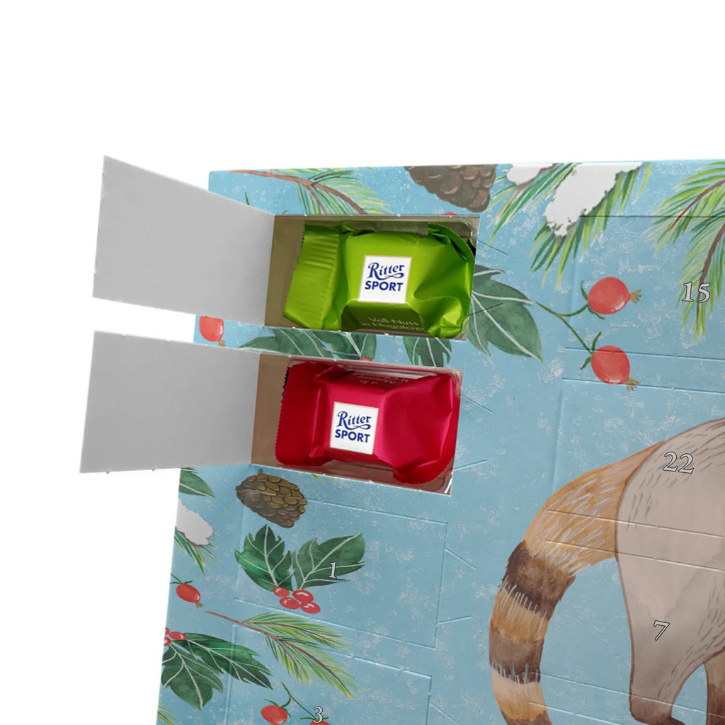 Adventskalender mit Namen Nasenbär Adventskalender mit Namen, Personalisierter Adventskalender, Tiere, Tiermotive, Lustige Sprüche, Gute Laune, Bär, Rüsselbär, Nasenbär, Nasenbären