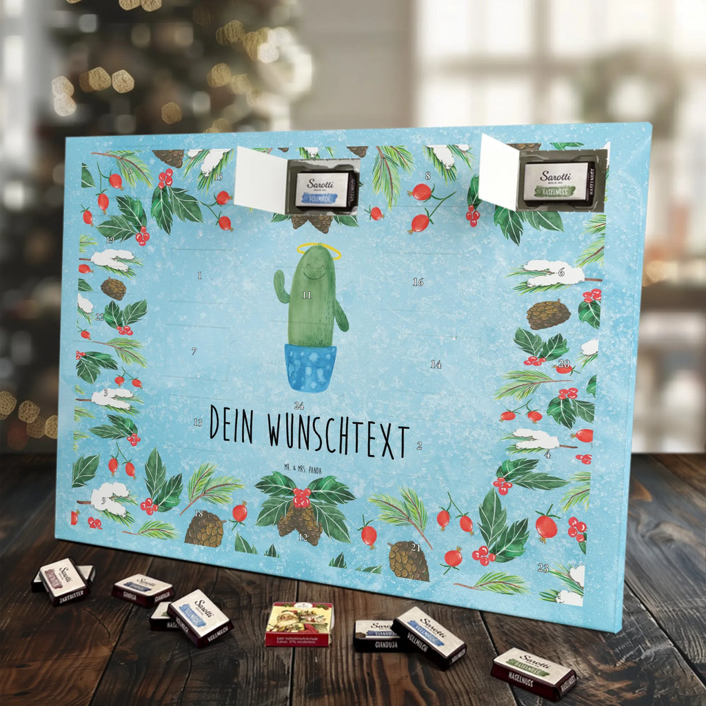 Personalisierter Schoko Adventskalender Kaktus Heilig Personalisierter Adventskalender, Adventskalender mit Namen, Kakteen, Kaktus, Heiligenschein, Familie, Kind, Schwestern, Frech, Schwester, Eltern, Freundin, Bruder, Lustig