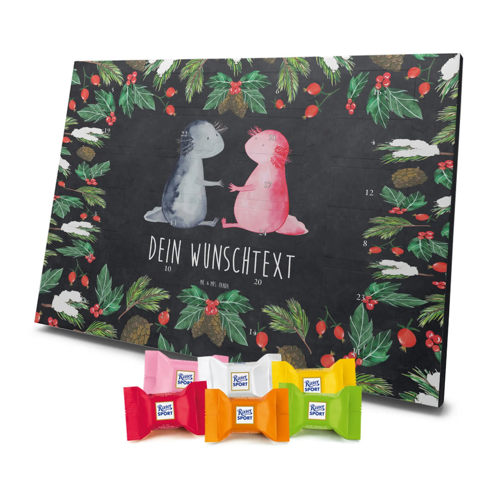  Axolotl miłość Personalisierter Adventskalender, Adventskalender mit Namen, Molch, Axolotl, Lurche, Lurch, Schwanzlurch, Liebe, Axolot, Valentinstag, Verlobter, Ehemann, Jahrestag, Liebesbeweis, Freund, Große Liebe