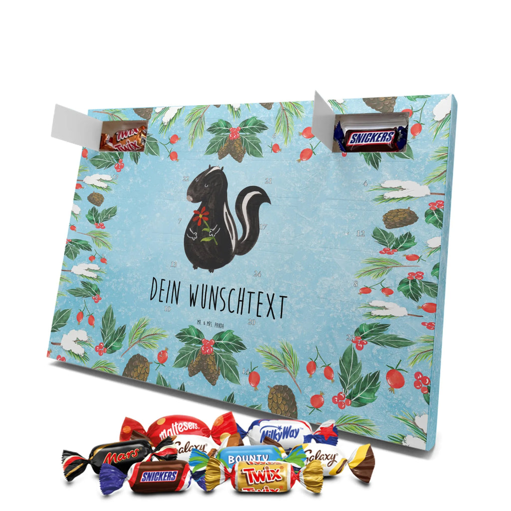 Adventskalender mit Namen Stinktier Blume Personalisierter Adventskalender, Adventskalender mit Namen, Stinktier, Skunk, Dreams, Stinker, Träume, Stinki, Wildtier, Verträumt, Tagträumer, Raubtier