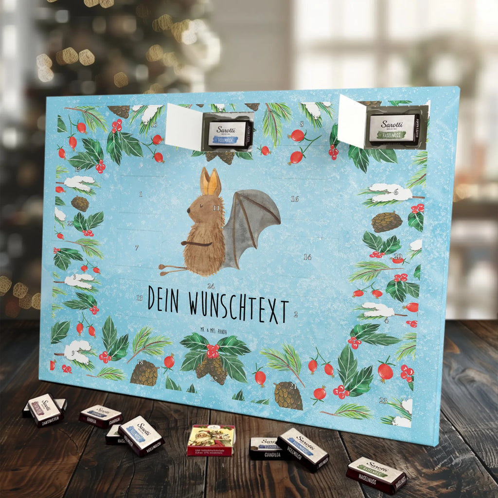 Personalisierter Schoko Adventskalender Fledermaus Sitzen Adventskalender mit Namen, Personalisierter Adventskalender, Tiere, Tiermotive, Lustige Sprüche, Gute Laune, Fledermäuse, Entspannen, Fledermaus, Motivation
