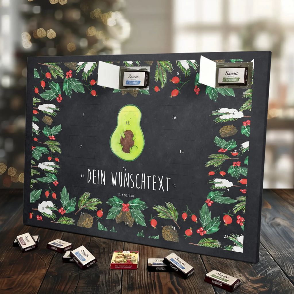 Adventskalender mit Namen Avocado Kern Adventskalender mit Namen, Personalisierter Adventskalender, Vegan, Gesund, Avocado, Veggie, Pflanze, Avocadokern, Spruch Leben, Avokado, Kern
