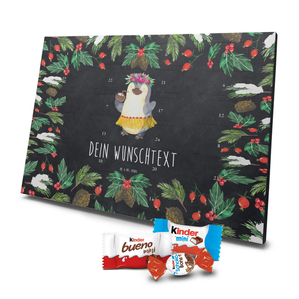  Pingwin z Kokosem Adventskalender mit Namen, Personalisierter Adventskalender, Pinguin, Aloha, Urlaub, Kokosnuss, Hawaii, Pinguine