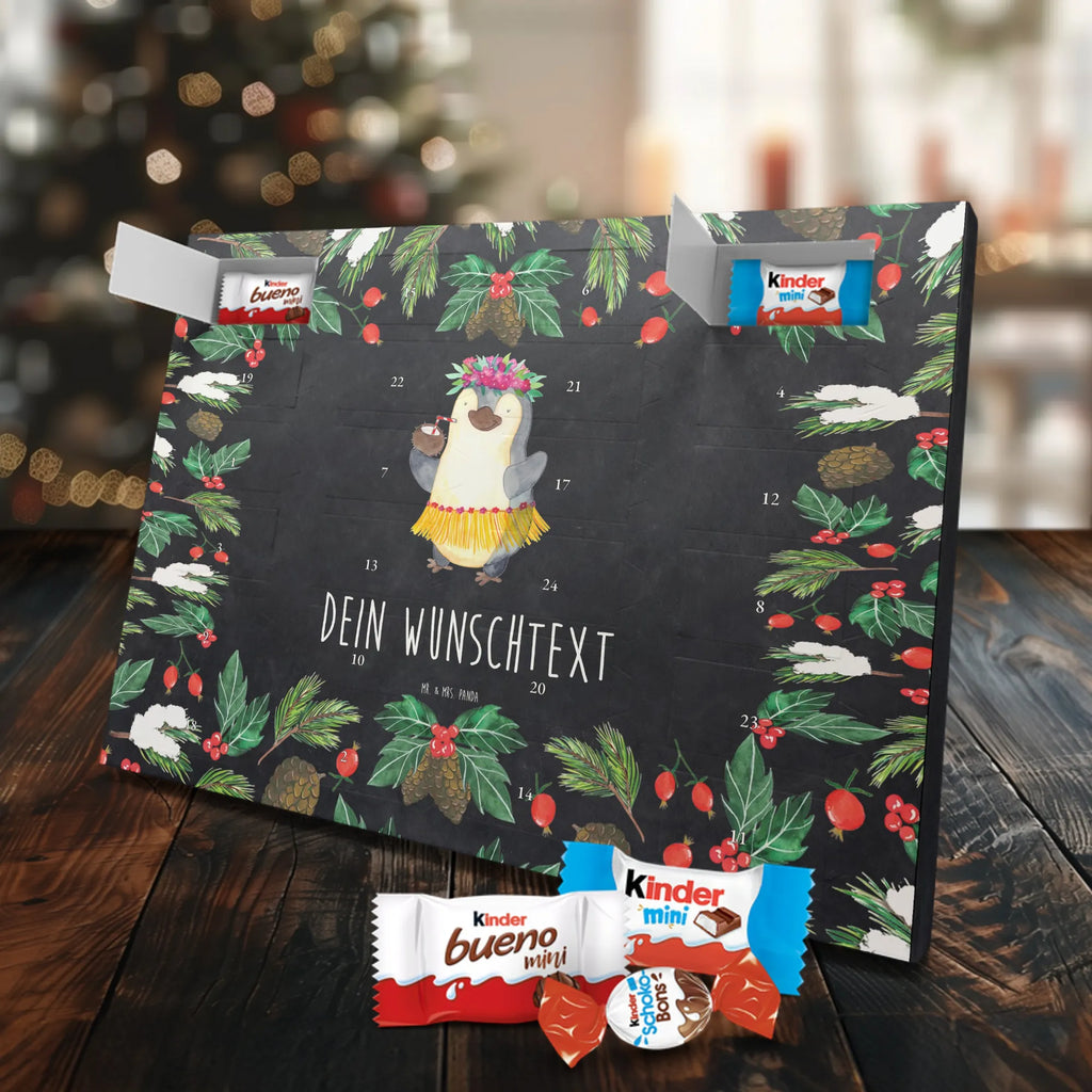  Pingwin z Kokosem Adventskalender mit Namen, Personalisierter Adventskalender, Pinguin, Aloha, Urlaub, Kokosnuss, Hawaii, Pinguine