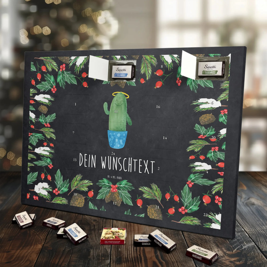 Personalisierter Schoko Adventskalender Kaktus Heilig Personalisierter Adventskalender, Adventskalender mit Namen, Kakteen, Kaktus, Heiligenschein, Familie, Kind, Schwestern, Frech, Schwester, Eltern, Freundin, Bruder, Lustig