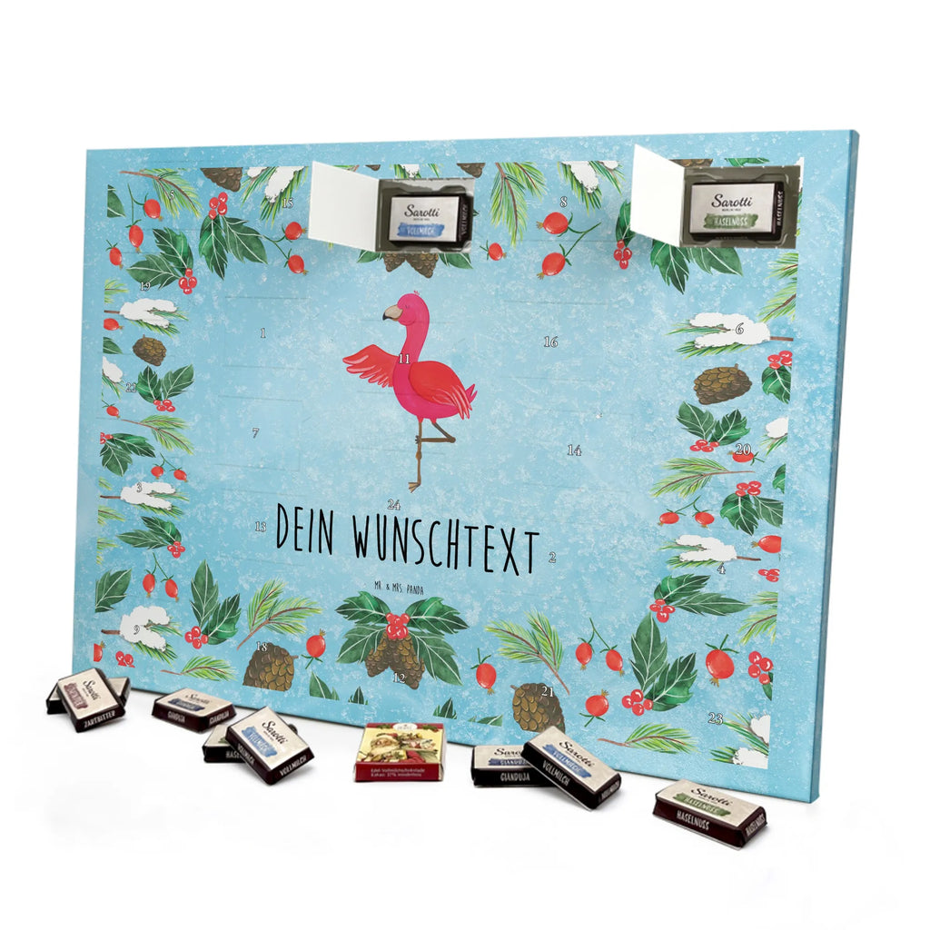 Adventskalender mit Namen Flamingo Yoga Personalisierter Adventskalender, Adventskalender mit Namen, Flamingo, Entspannung, Aufregen, Tiefenentspannung, Namaste, Yoga, Vogel, Achtsamkeit, Yoga-Übung, Ärger