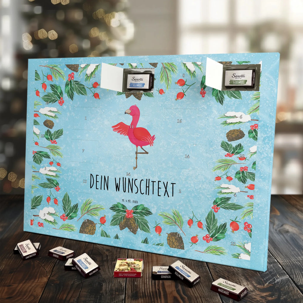 Adventskalender mit Namen Flamingo Yoga Personalisierter Adventskalender, Adventskalender mit Namen, Flamingo, Entspannung, Aufregen, Tiefenentspannung, Namaste, Yoga, Vogel, Achtsamkeit, Yoga-Übung, Ärger