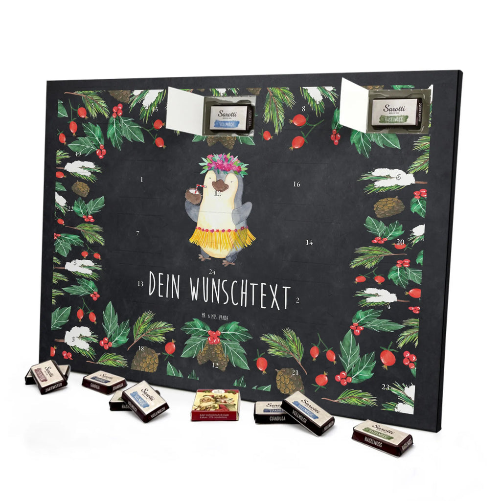  Pingwin z Kokosem Adventskalender mit Namen, Personalisierter Adventskalender, Pinguin, Aloha, Urlaub, Kokosnuss, Hawaii, Pinguine