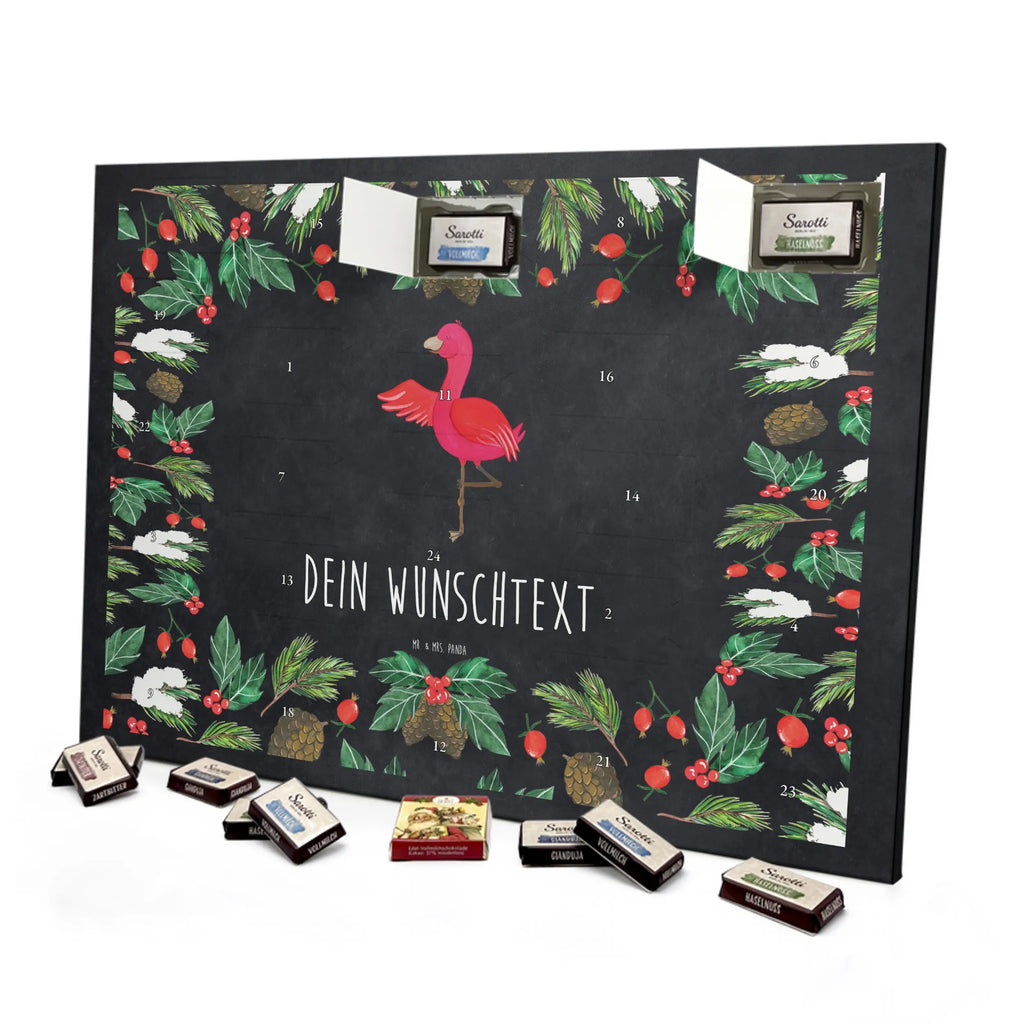 Adventskalender mit Namen Flamingo Yoga Personalisierter Adventskalender, Adventskalender mit Namen, Flamingo, Entspannung, Aufregen, Tiefenentspannung, Namaste, Yoga, Vogel, Achtsamkeit, Yoga-Übung, Ärger