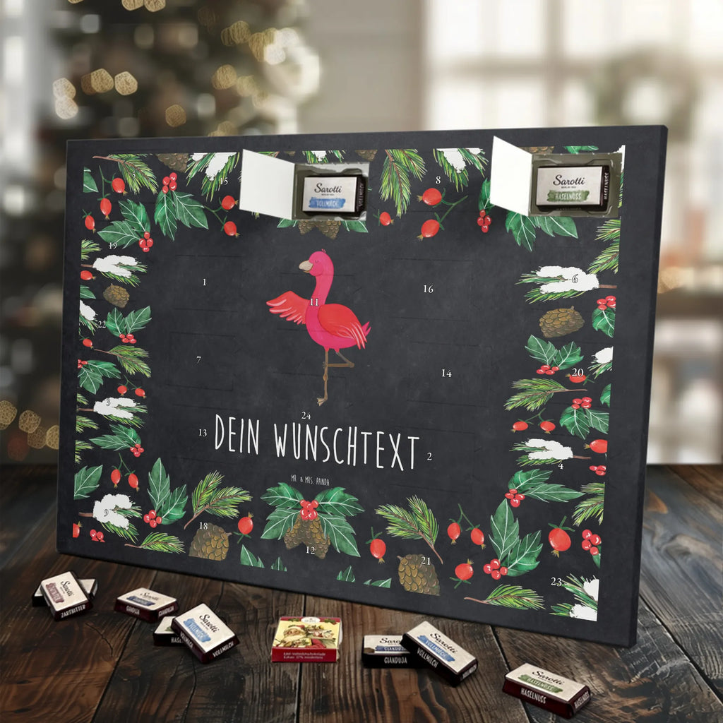 Adventskalender mit Namen Flamingo Yoga Personalisierter Adventskalender, Adventskalender mit Namen, Flamingo, Entspannung, Aufregen, Tiefenentspannung, Namaste, Yoga, Vogel, Achtsamkeit, Yoga-Übung, Ärger