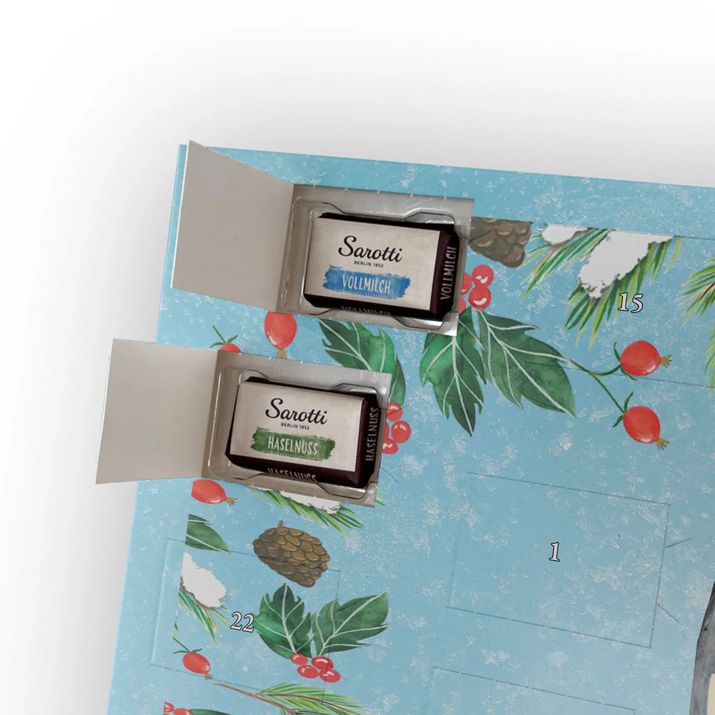 Personalisierter Schoko Adventskalender Pinguin Surfer Personalisierter Adventskalender, Adventskalender mit Namen, Pinguin, Wellen Reiten, Pinguine, Urlaub, Wellen, Surfen, Surfer, Portugal, Hawaii