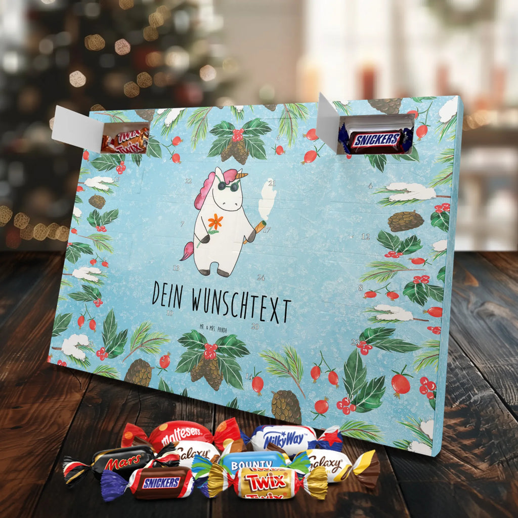 Personalisierter Schoko Adventskalender Einhorn Woodstock Personalisierter Adventskalender, Adventskalender mit Namen, Einhörner, Unicorn, Einhorn Deko, Einhorn, Party, Spaß. Lustig, Woodstock, Kiffen, Witzig, Joint, Alkohol, Zigarette