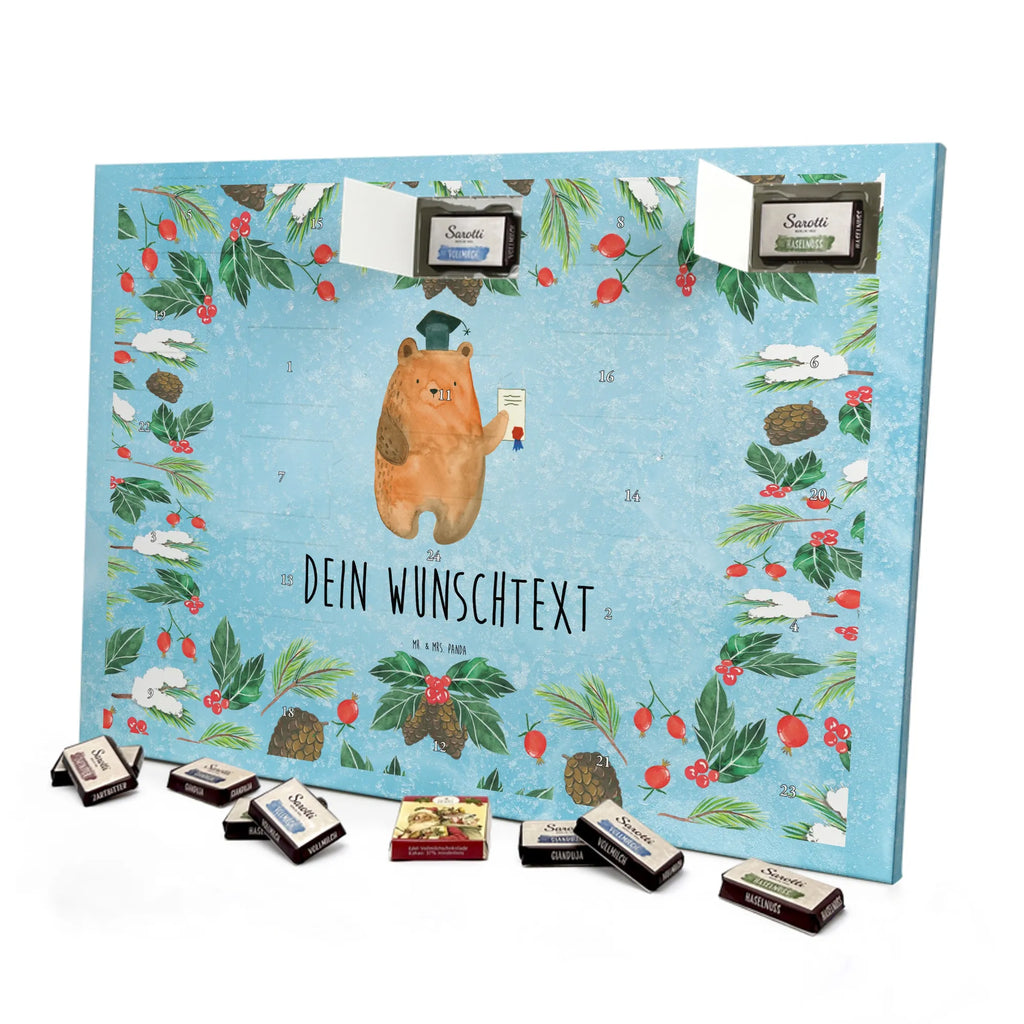 Adventskalender mit Namen Bär Prüfung Personalisierter Adventskalender, Adventskalender mit Namen, Teddy, Bär, Teddybär, Zeugnis, Abschluss, Prüfungen, Abitur, Abschlusszeugnis, Prüfung Bestanden