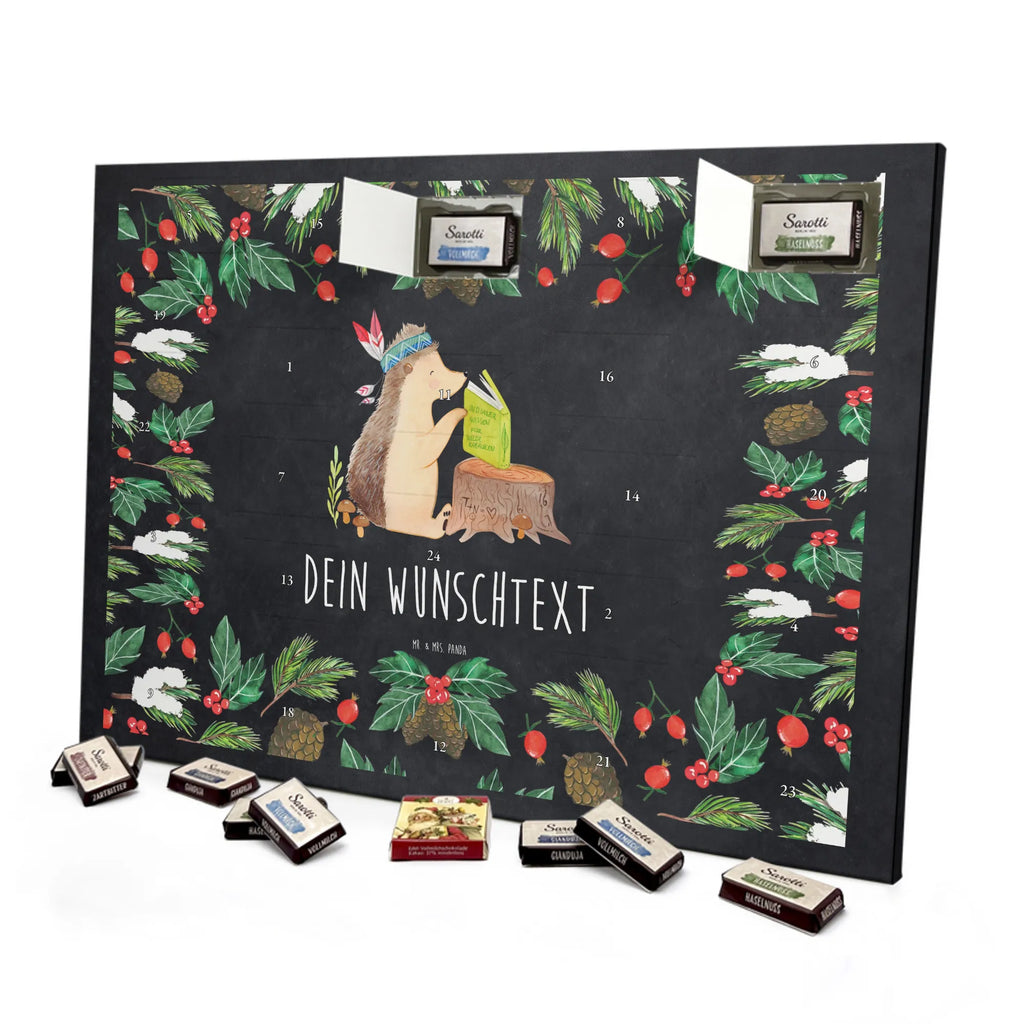 Adventskalender mit Namen Igel Federschmuck Adventskalender mit Namen, Personalisierter Adventskalender, Tiere, Waldtiere, Igel, Indianer, Abenteuer, Lagerfeuer, Camping