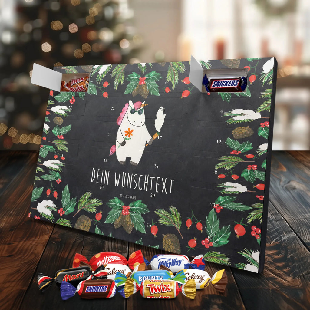 Personalisierter Schoko Adventskalender Einhorn Woodstock Personalisierter Adventskalender, Adventskalender mit Namen, Einhörner, Unicorn, Einhorn Deko, Einhorn, Party, Spaß. Lustig, Woodstock, Kiffen, Witzig, Joint, Alkohol, Zigarette