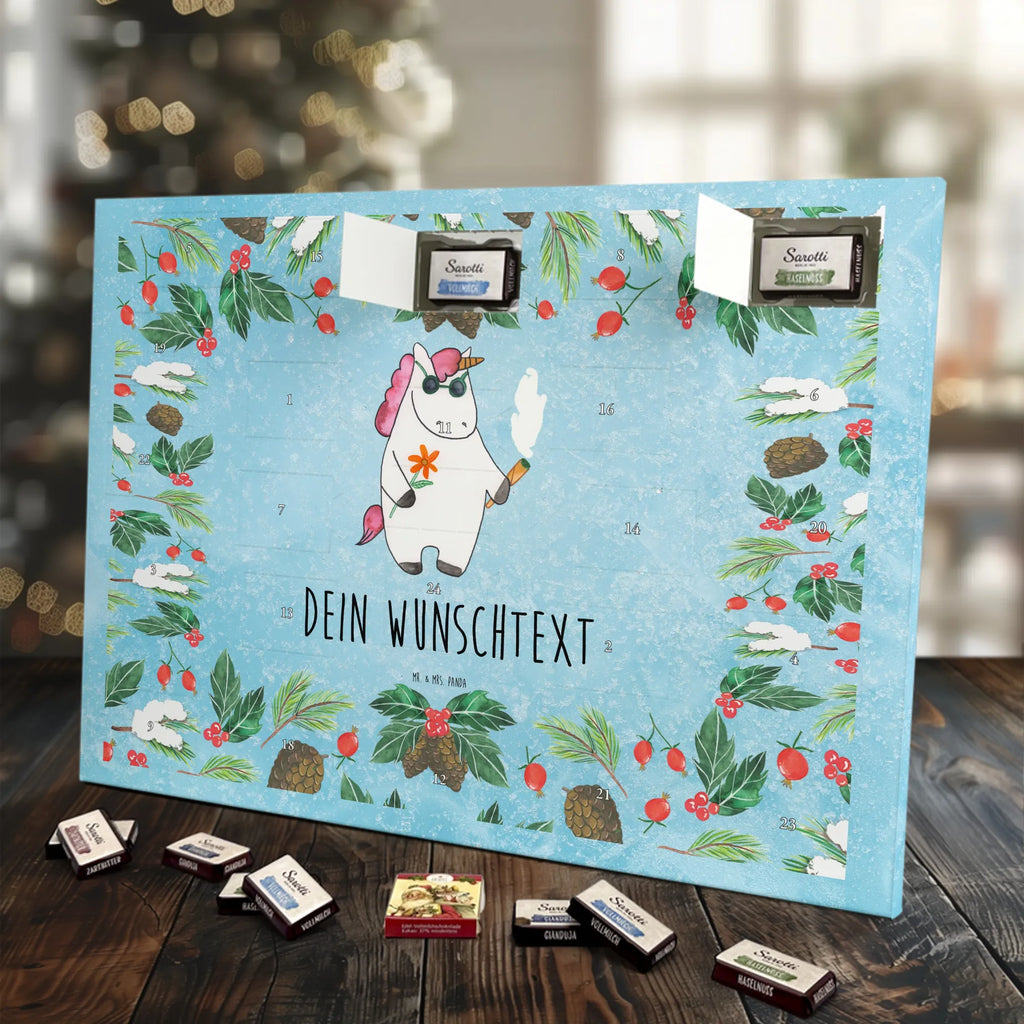 Personalisierter Schoko Adventskalender Einhorn Woodstock Personalisierter Adventskalender, Adventskalender mit Namen, Einhörner, Unicorn, Einhorn Deko, Einhorn, Party, Spaß. Lustig, Woodstock, Kiffen, Witzig, Joint, Alkohol, Zigarette