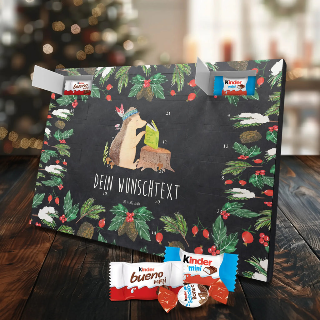 Adventskalender mit Namen Igel Federschmuck Adventskalender mit Namen, Personalisierter Adventskalender, Tiere, Waldtiere, Igel, Indianer, Abenteuer, Lagerfeuer, Camping
