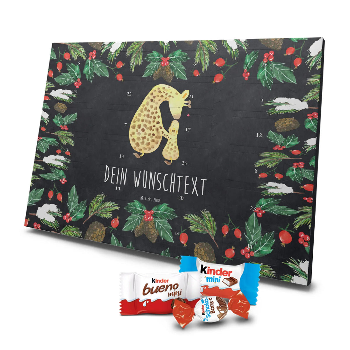 Personalisierter Schoko Adventskalender Giraffe Kind
