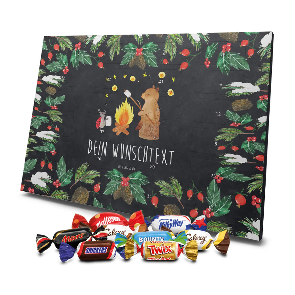 Personalisierter Schoko Adventskalender Bär & Marienkäfer Lagerfeuer Adventskalender mit Namen, Personalisierter Adventskalender, Teddy, Bär, Teddybär, Lagerfeuer