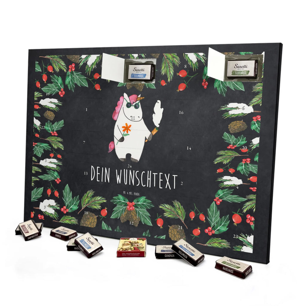 Personalisierter Schoko Adventskalender Einhorn Woodstock Personalisierter Adventskalender, Adventskalender mit Namen, Einhörner, Unicorn, Einhorn Deko, Einhorn, Party, Spaß. Lustig, Woodstock, Kiffen, Witzig, Joint, Alkohol, Zigarette