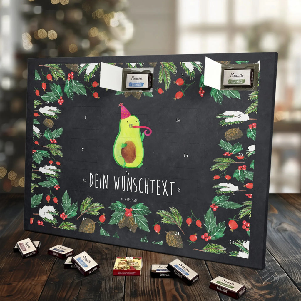 Adventskalender mit Namen Avocado Feier Adventskalender mit Namen, Personalisierter Adventskalender, Gesund, Vegan, Veggie, Avocado, Feierlichkeit, Gute Laune, Fete, Geburtstag, Party, Tröte, Feier