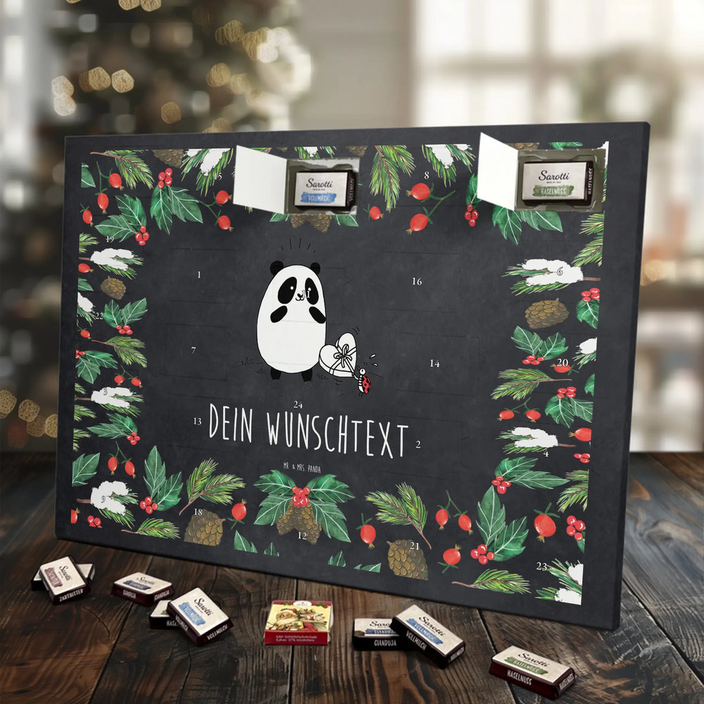  Panda Dziękuję Adventskalender mit Namen, Personalisierter Adventskalender