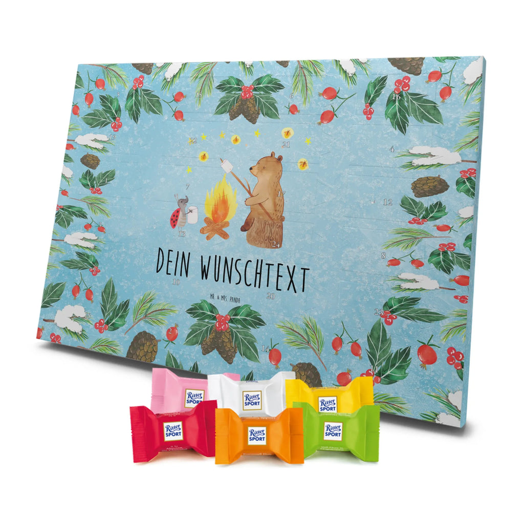 Personalisierter Schoko Adventskalender Bär & Marienkäfer Lagerfeuer Adventskalender mit Namen, Personalisierter Adventskalender, Teddy, Bär, Teddybär, Lagerfeuer