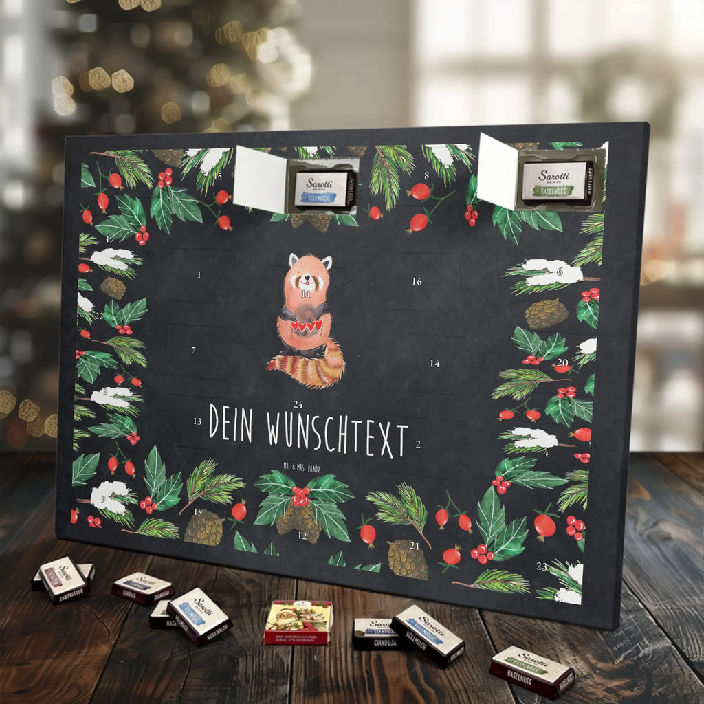 Adventskalender mit Namen Roter Panda Adventskalender mit Namen, Personalisierter Adventskalender, Tiere, Tiermotive, Lustige Sprüche, Gute Laune, Panda, Liebe, Rot, Liebling, Lieblingsmensch, Herz