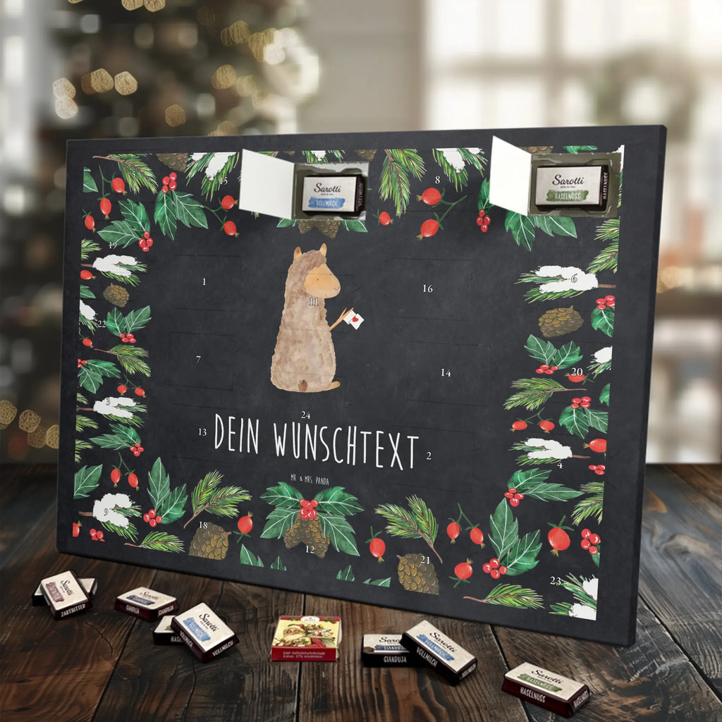 Adventskalender mit Namen Alpaka Fahne Adventskalender mit Namen, Personalisierter Adventskalender, Alpaka, Lama, Lamas, Liebe, Alpakas
