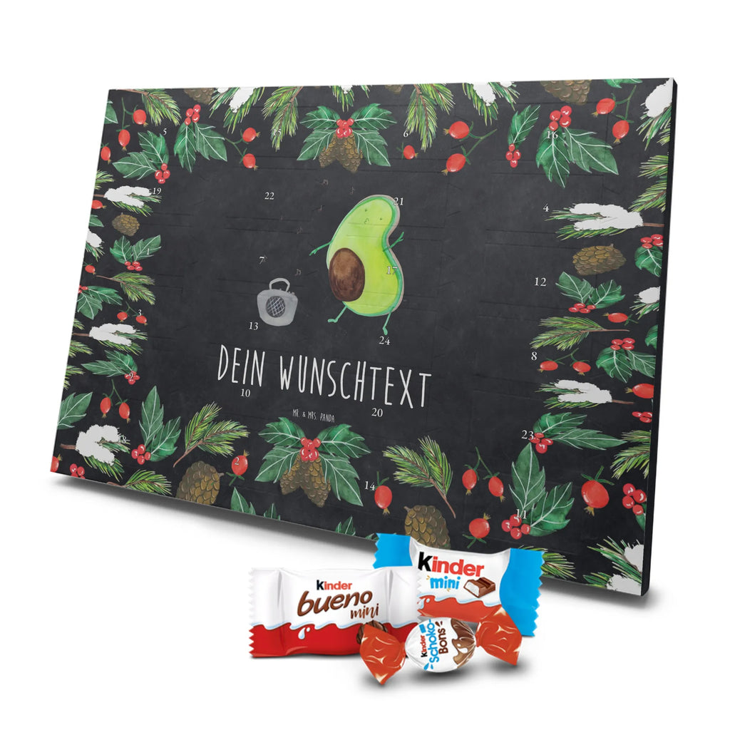 Adventskalender mit Namen Avocado Tanzen Personalisierter Adventskalender, Adventskalender mit Namen, Gesund, Vegan, Veggie, Avocado