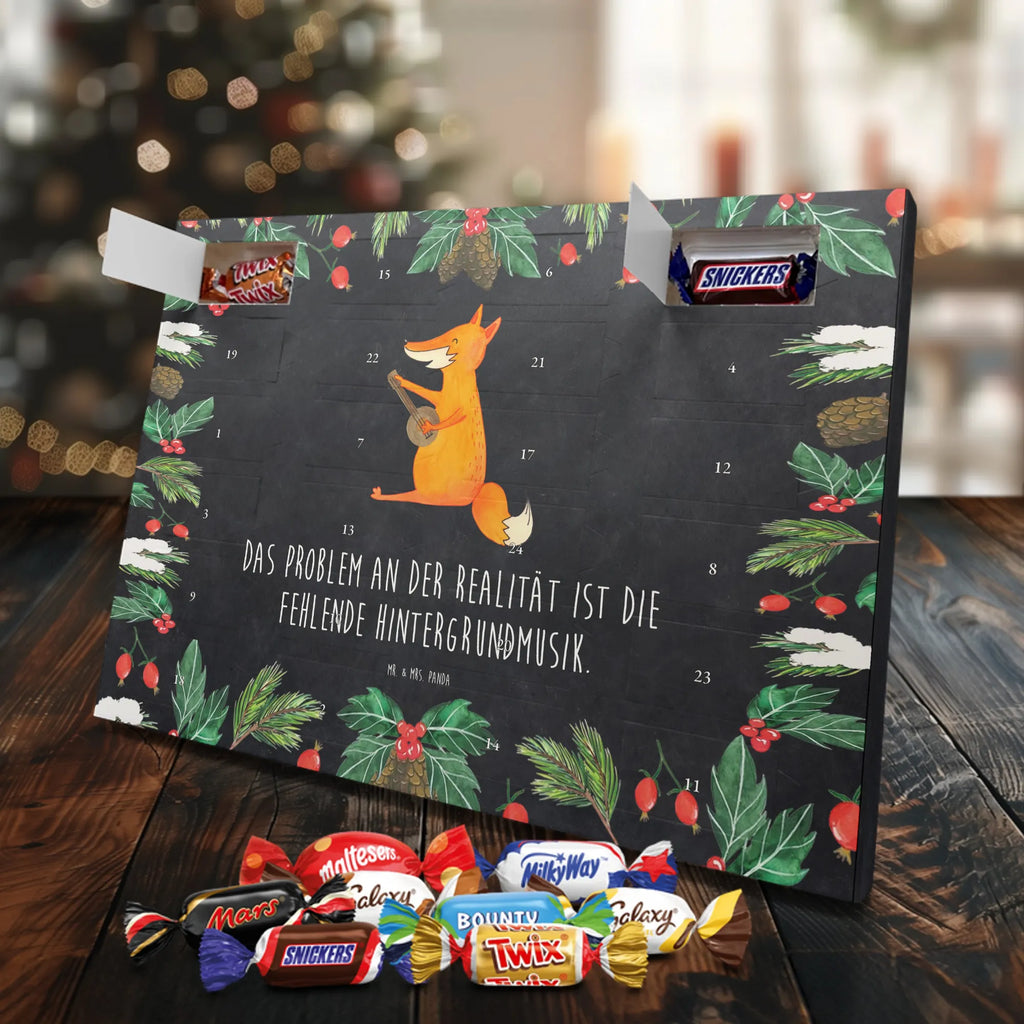 Chocolate advent calendar Fox guitar forest wildlife, clever as a fox, foxes, animal lover, music saying, singer, gift musician, guitar, musician