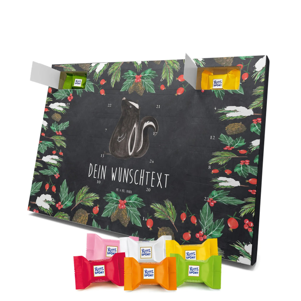  skunks siedzenie Adventskalender mit Namen, Personalisierter Adventskalender, Stinktier, Skunk, Raubtier, Wildtier, Büro, Besserwisser, Recht, Spruch, Stinki, Stinker