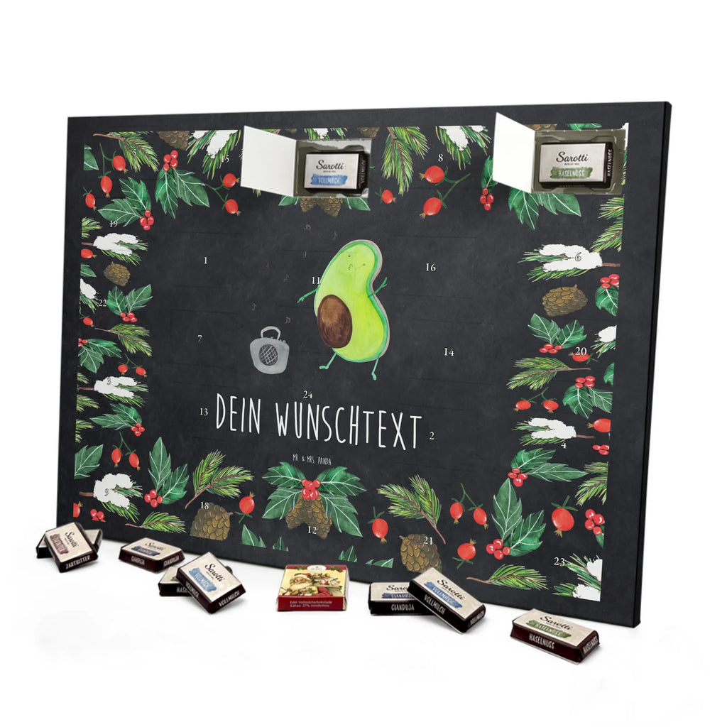 Adventskalender mit Namen Avocado Tanzen Personalisierter Adventskalender, Adventskalender mit Namen, Gesund, Vegan, Veggie, Avocado