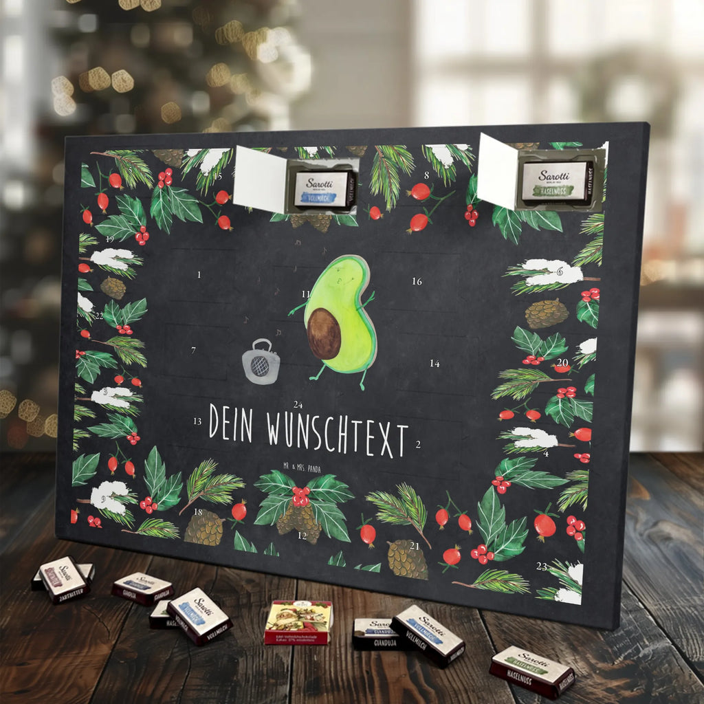 Adventskalender mit Namen Avocado Tanzen Personalisierter Adventskalender, Adventskalender mit Namen, Gesund, Vegan, Veggie, Avocado