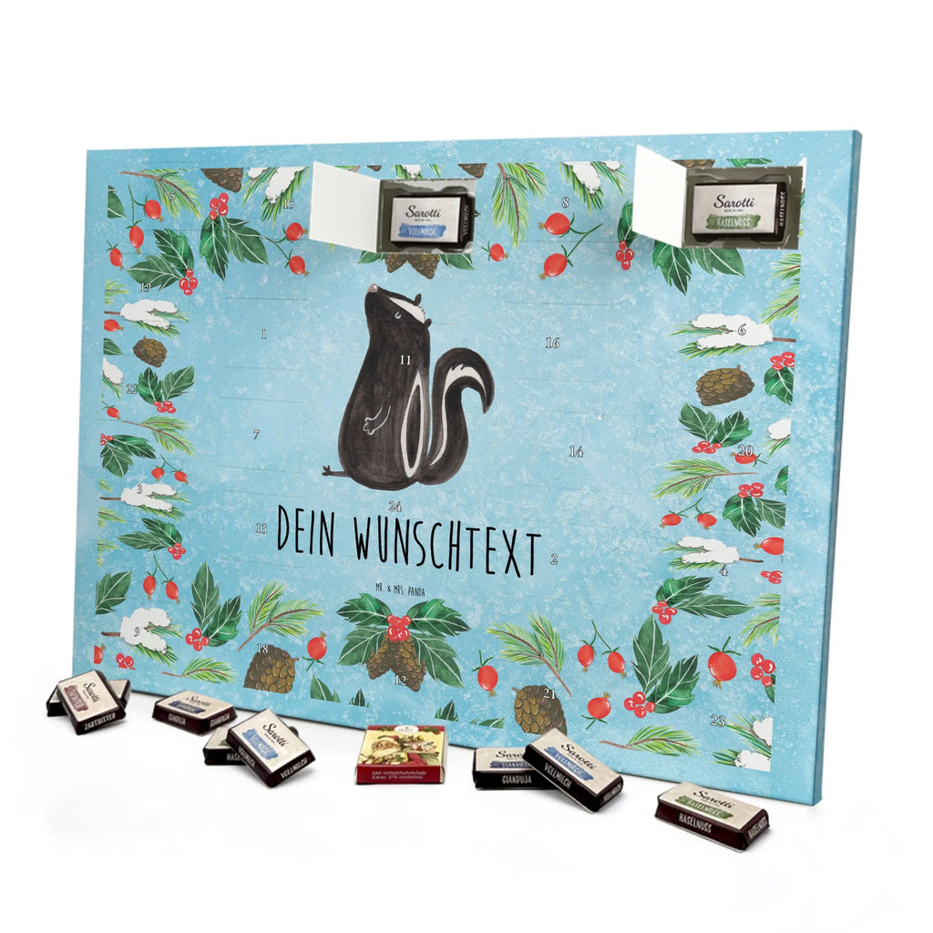  skunks siedzenie Adventskalender mit Namen, Personalisierter Adventskalender, Stinktier, Skunk, Raubtier, Wildtier, Büro, Besserwisser, Recht, Spruch, Stinki, Stinker