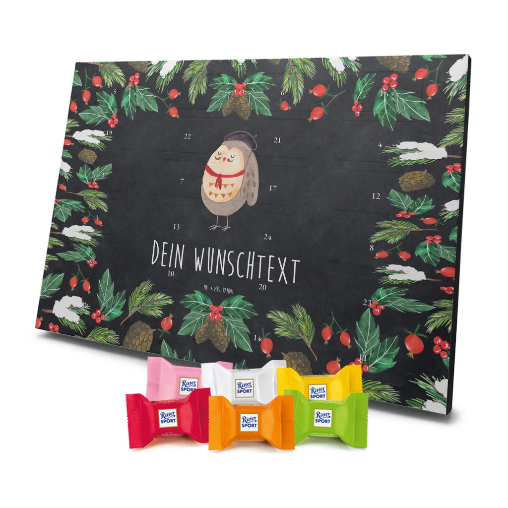 Personalisierter Schoko Adventskalender Eule Frankreich Personalisierter Adventskalender, Adventskalender mit Namen, Eule, Eulen, Owl, Eule Deko, La Vie Est Belle, Hibou, Frankreich, Das Leben Ist schön, Spruch schön, Spruch Französisch