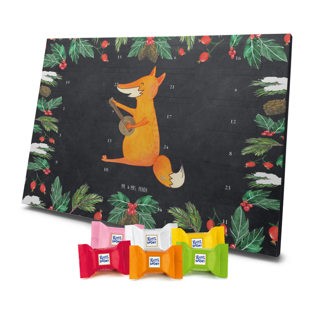 Chocolate advent calendar Fox guitar forest wildlife, clever as a fox, foxes, animal lover, music saying, singer, gift musician, guitar, musician