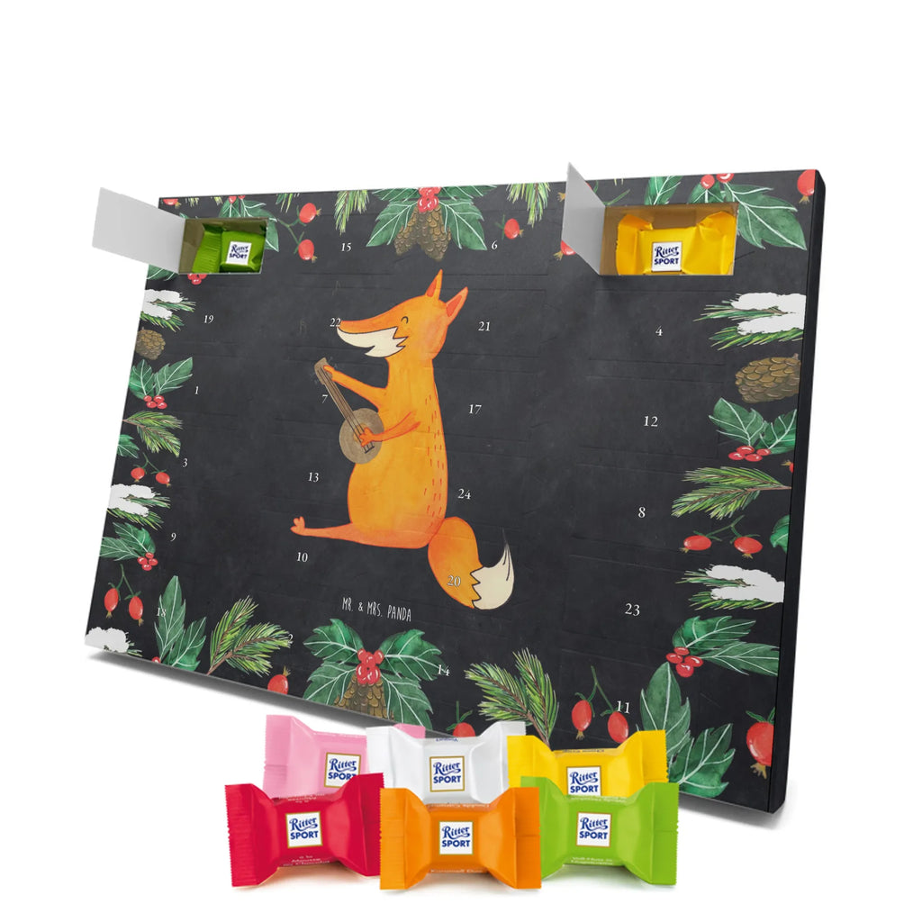 Chocolate advent calendar Fox guitar forest wildlife, clever as a fox, foxes, animal lover, music saying, singer, gift musician, guitar, musician