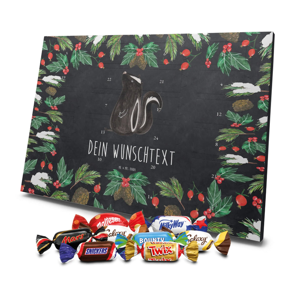  skunks siedzenie Adventskalender mit Namen, Personalisierter Adventskalender, Stinktier, Skunk, Raubtier, Wildtier, Büro, Besserwisser, Recht, Spruch, Stinki, Stinker