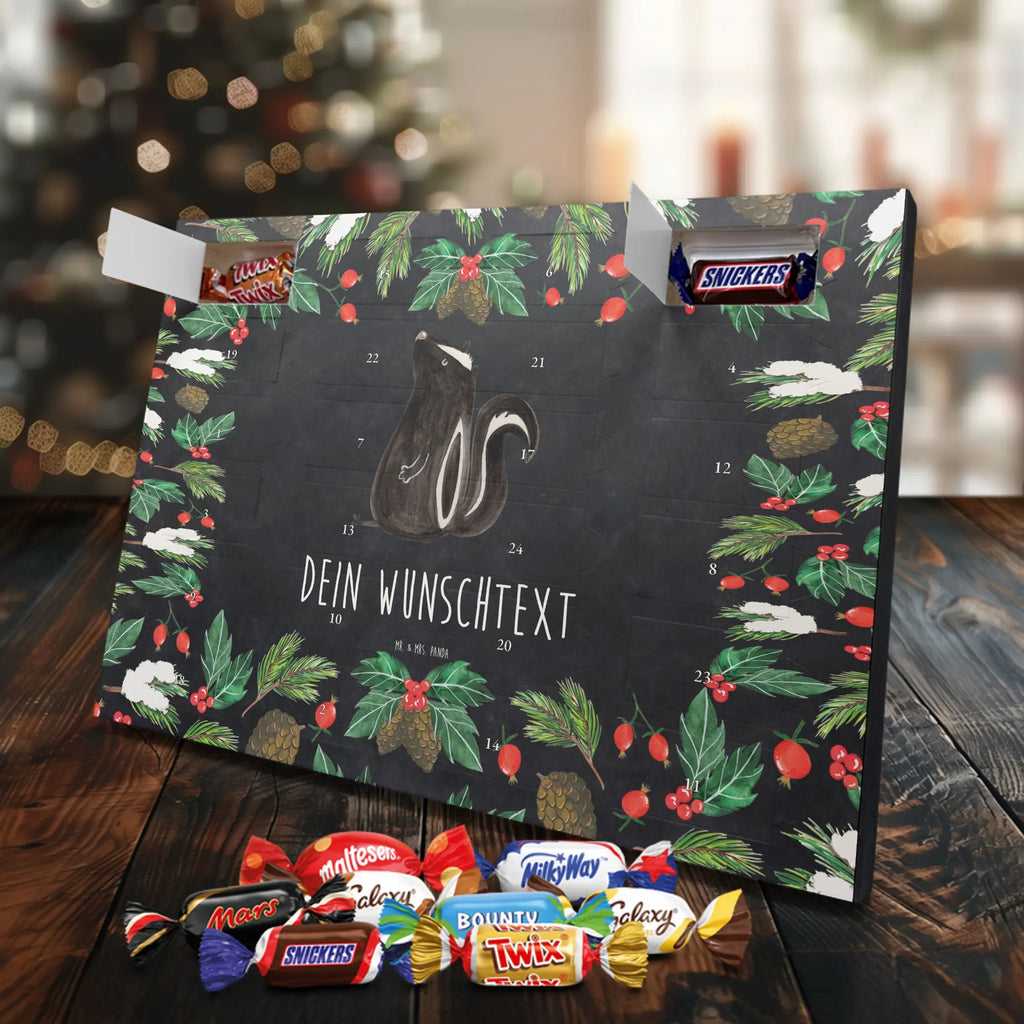  skunks siedzenie Adventskalender mit Namen, Personalisierter Adventskalender, Stinktier, Skunk, Raubtier, Wildtier, Büro, Besserwisser, Recht, Spruch, Stinki, Stinker