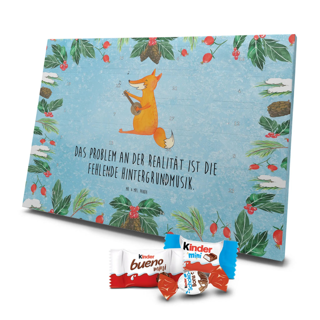 Chocolate advent calendar Fox guitar forest wildlife, clever as a fox, foxes, animal lover, music saying, singer, gift musician, guitar, musician