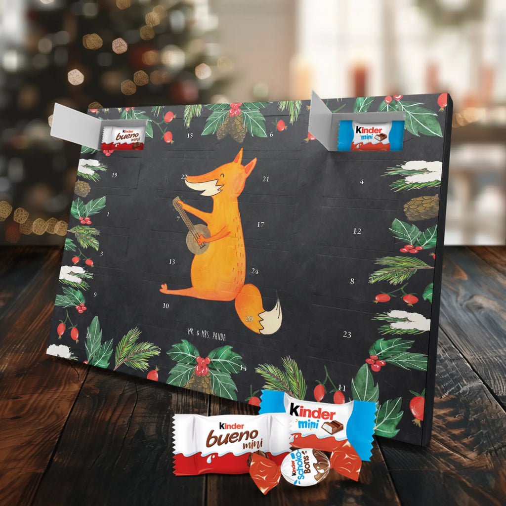 Chocolate advent calendar Fox guitar forest wildlife, clever as a fox, foxes, animal lover, music saying, singer, gift musician, guitar, musician