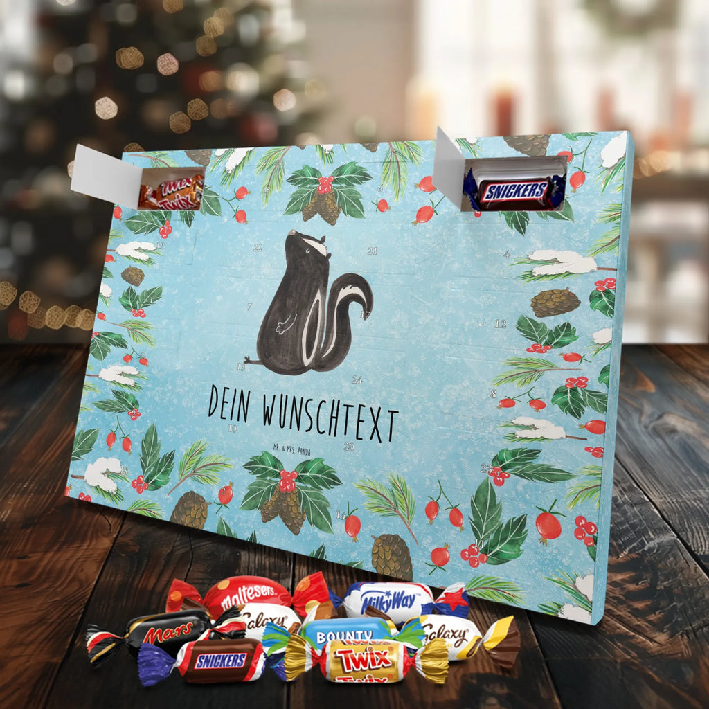  skunks siedzenie Adventskalender mit Namen, Personalisierter Adventskalender, Stinktier, Skunk, Raubtier, Wildtier, Büro, Besserwisser, Recht, Spruch, Stinki, Stinker