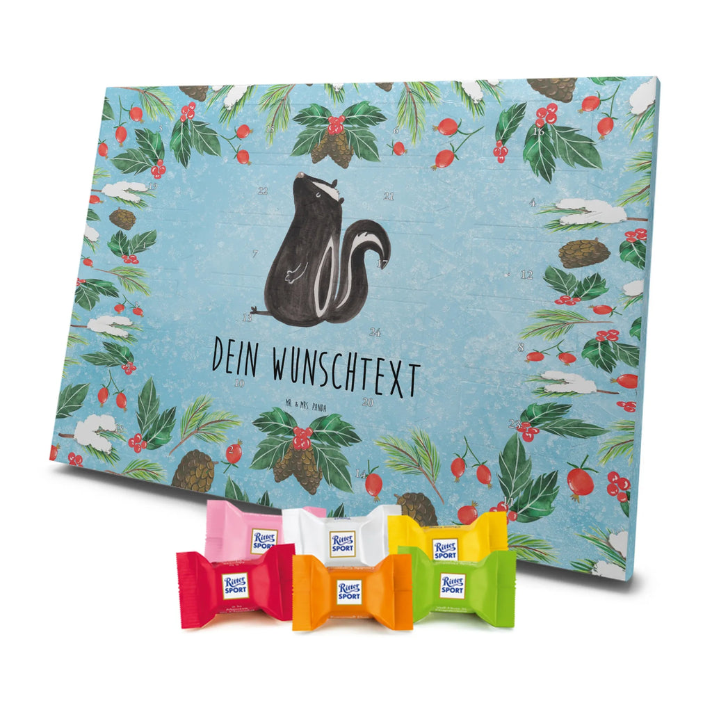  skunks siedzenie Adventskalender mit Namen, Personalisierter Adventskalender, Stinktier, Skunk, Raubtier, Wildtier, Büro, Besserwisser, Recht, Spruch, Stinki, Stinker
