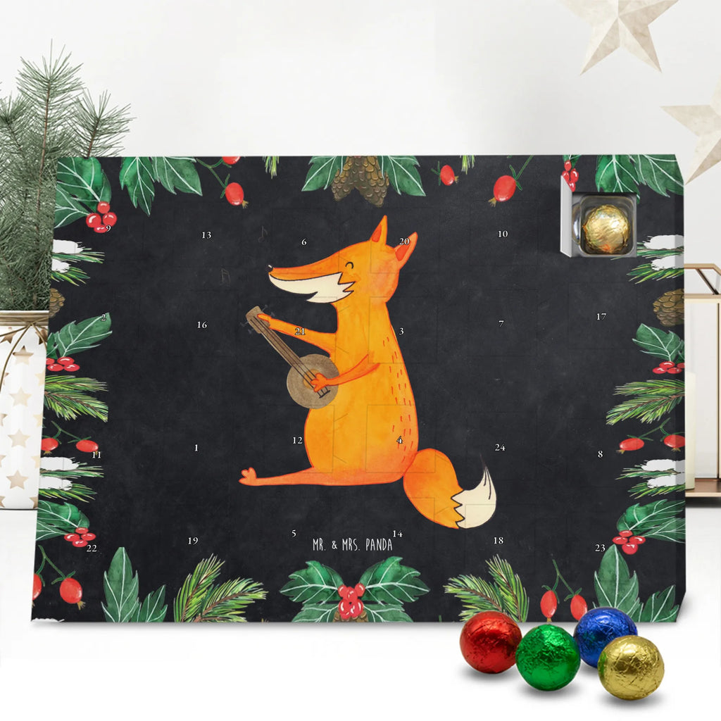 Chocolate advent calendar Fox guitar forest wildlife, clever as a fox, foxes, animal lover, music saying, singer, gift musician, guitar, musician