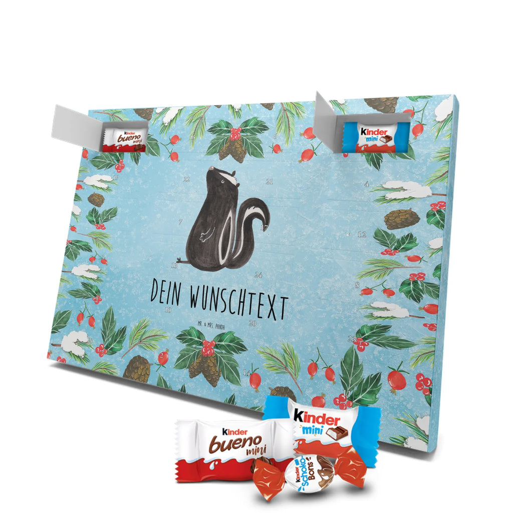  skunks siedzenie Adventskalender mit Namen, Personalisierter Adventskalender, Stinktier, Skunk, Raubtier, Wildtier, Büro, Besserwisser, Recht, Spruch, Stinki, Stinker