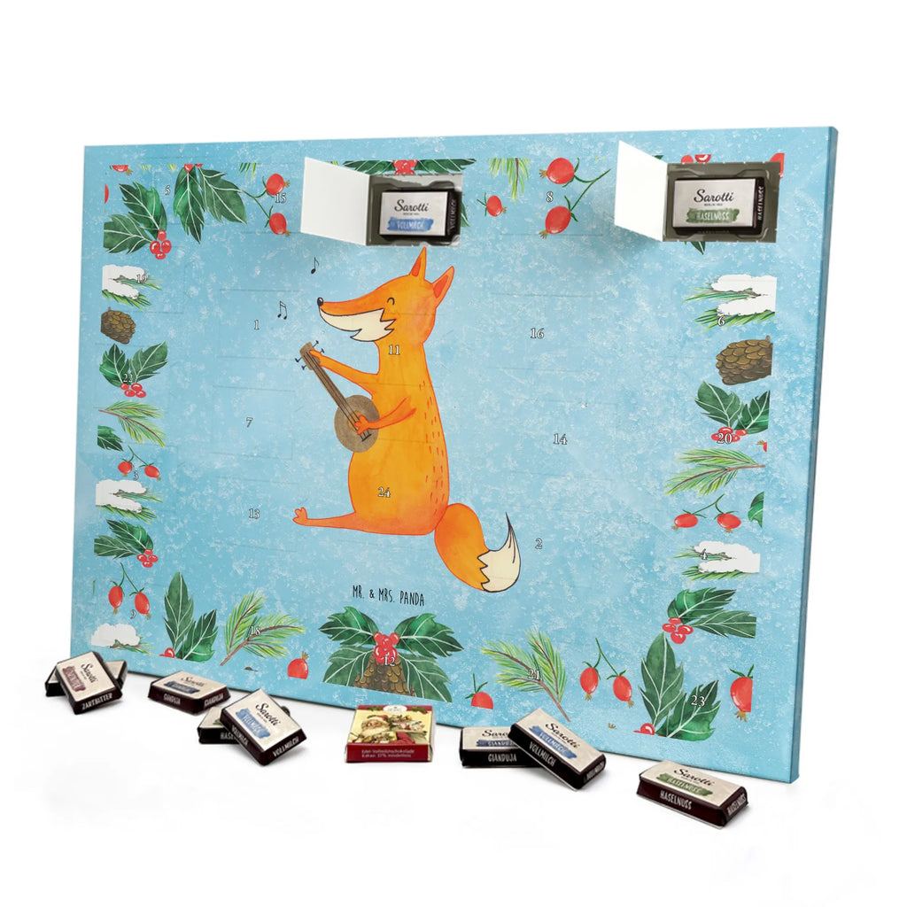 Chocolate advent calendar Fox guitar forest wildlife, clever as a fox, foxes, animal lover, music saying, singer, gift musician, guitar, musician