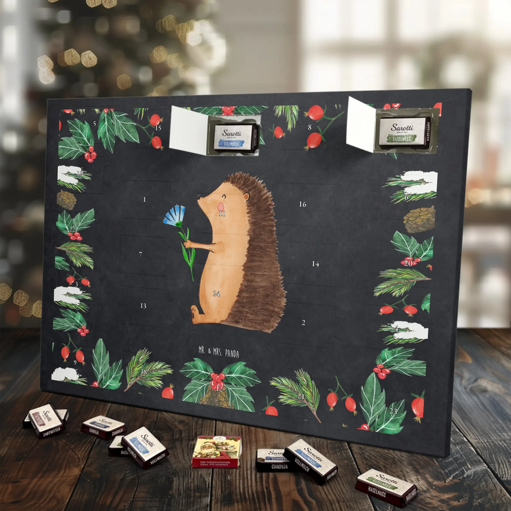Chocolate advent calendar Hedgehog Flower gift ideas, gifts, small animals, good mood, cute, funny sayings, cute animal motives, hand drawn, special gifts, card, animal lover, hospital, illness, get well soon, recovery wishes, sick, visit