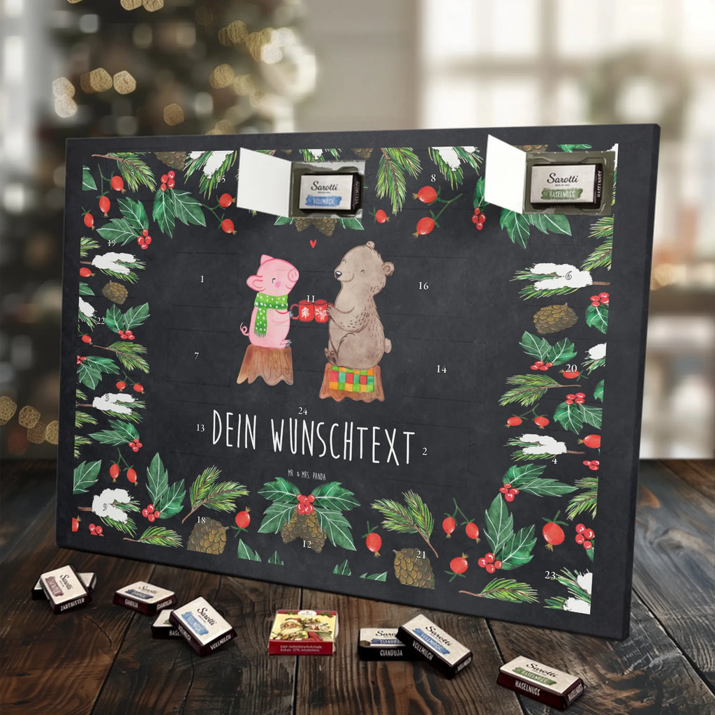 Adventskalender mit Namen Glühschwein Sause Personalisierter Adventskalender, Adventskalender mit Namen, Wintermotiv, Weihnachtsdeko, Weihnachten, Winter, Heiligabend, Advent, Nikolaus, Prost, Weihnachtszeit, Alles Gute, Bär, Schwein
